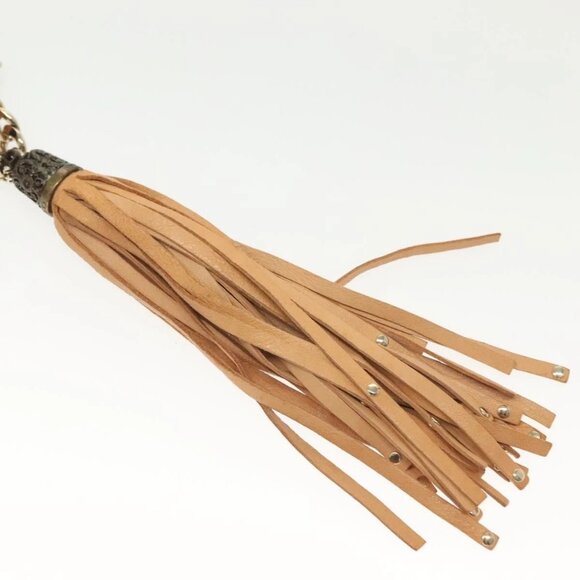 Jimmy Choo Studs Shoulder Bag Leather Beige Gold Auth - Picture 11 of 15